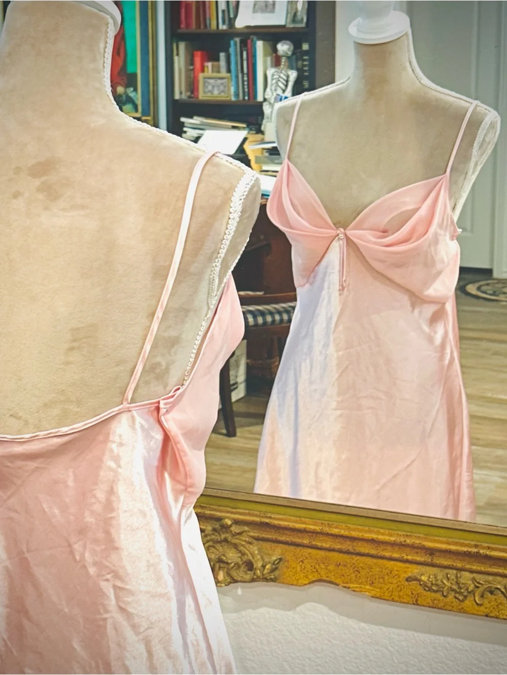 Vintage Baby Doll Pink Slip Dress Chemise Lingerie Sz medium